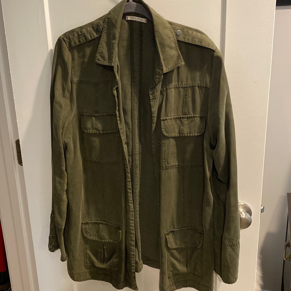 Dark Green Lightweight Jacket Large Excellent Con… - image 1